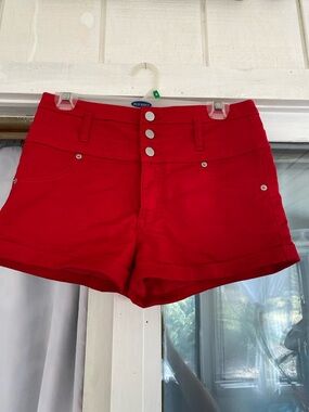 Xhilaration Red Triple-Button High-Rise Women's Shorts